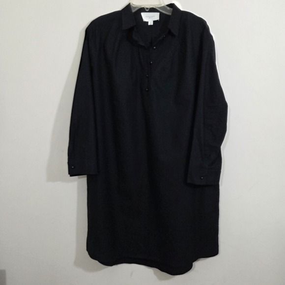 NWOT Tuckernuck Pomander Place Cotton Shirt Dress Black Size XL Boho Minimalist - Picture 3 of 11